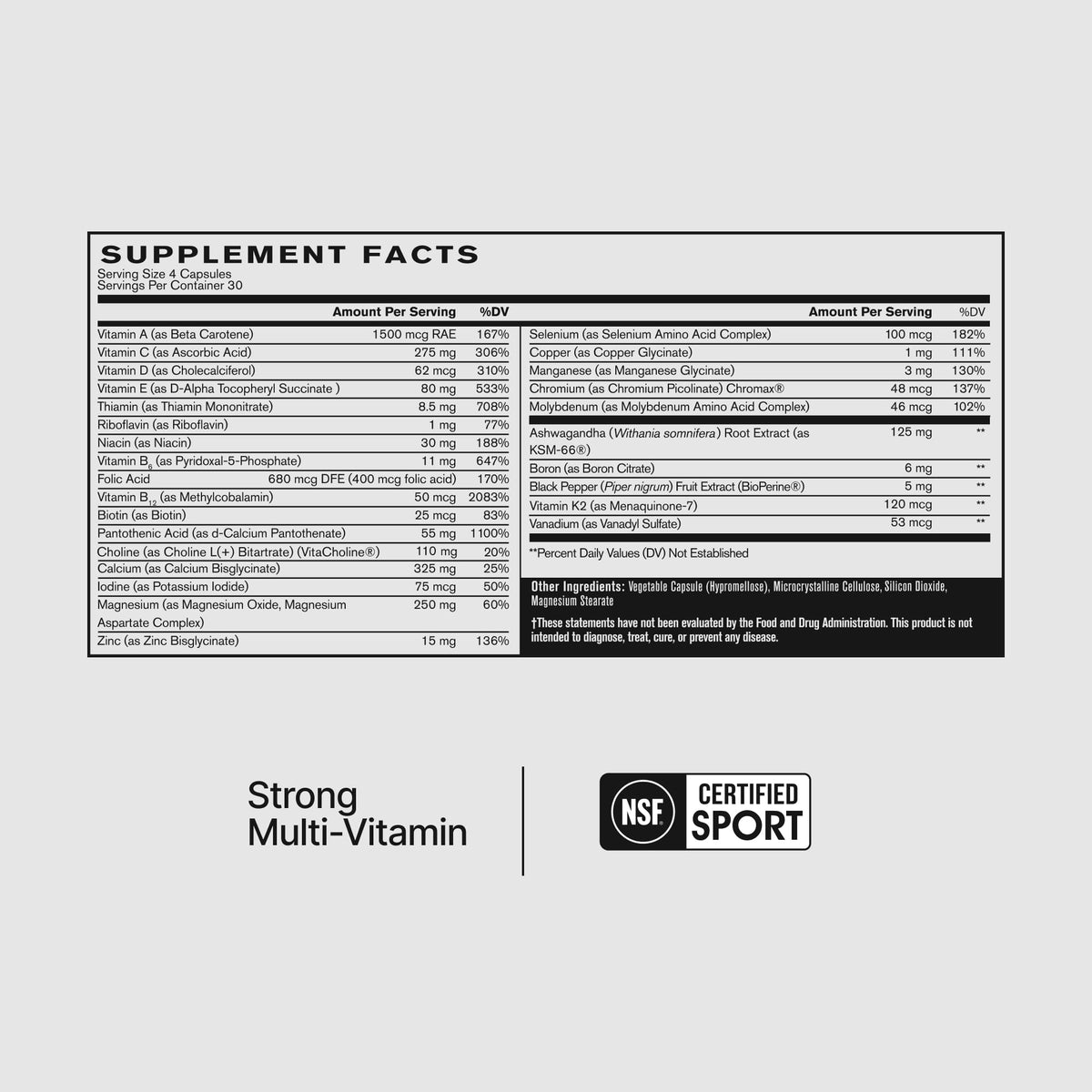 Strong Multi-Vitamin | Best Multi-Vitamin | Bare Performance Nutrition