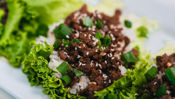 Korean Style Beef & Rice Lettuce Wraps