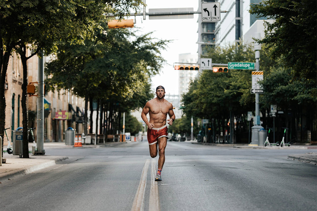Nick Bare running in city