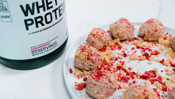 Strawberry Shortcake Protein Bites