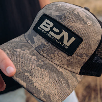 Snapback Hat / Black + Desert Camo