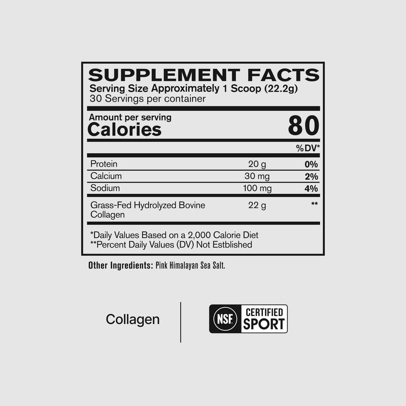 Nutrition facts panel