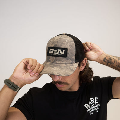 Snapback Hat / Black + Desert Camo